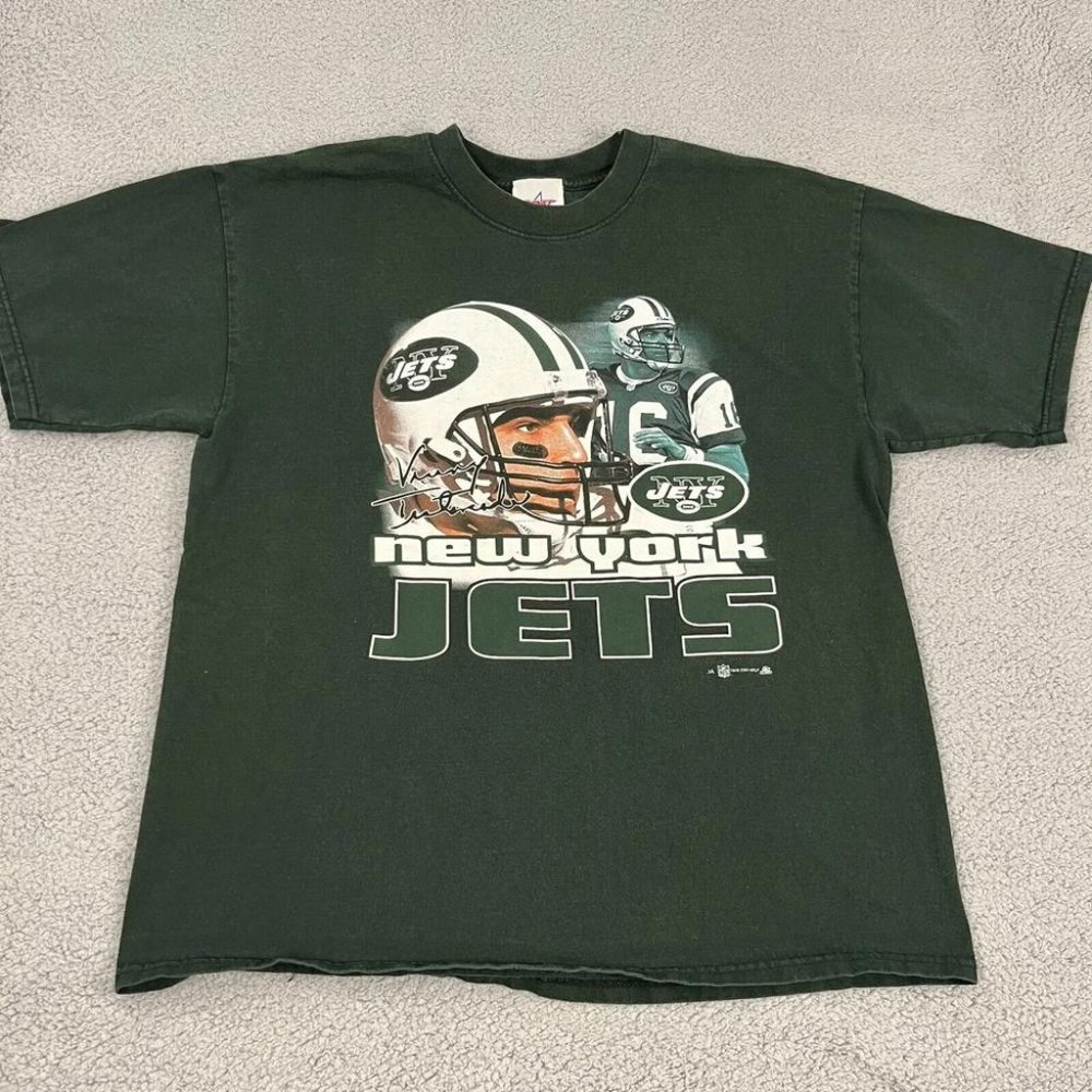 NEW YORK JETS Shirt Mens Extra Large Green Vinny Testaverde Vintage Joy Athletic